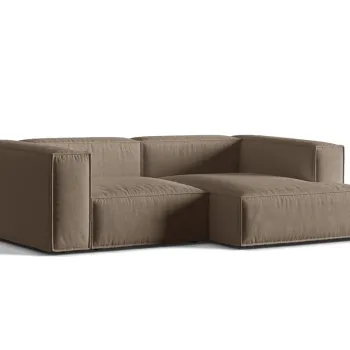 Coltar modular stanga 3 locuri, Nuria-215, Micadoni Home, 252x147x72 cm, tesatura structurata chenille, cappuccino imagine