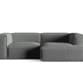 Coltar modular stanga 3 locuri, Nuria-215, Micadoni Home, 252x147x72 cm, tesatura structurata chenille, gri imagine