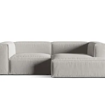 Coltar modular stanga 3 locuri, Nuria-215, Micadoni Home, 252x147x72 cm, tesatura structurata chenille, gri deschis imagine