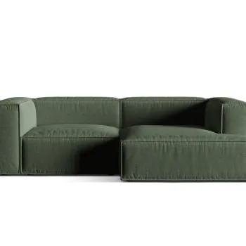 Coltar modular stanga 3 locuri, Nuria-215, Micadoni Home, 252x147x72 cm, tesatura structurata chenille, verde moss imagine
