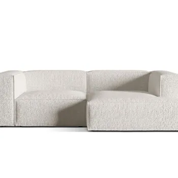 Coltar modular stanga 3 locuri, Nuria-260, Micadoni Home, 252x147x72 cm, tesatura boucle, gri bej melange imagine