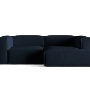 Coltar modular stanga 3 locuri, Nuria-88, Micadoni Home, 252x147x72 cm, catifea, albastru inchis imagine