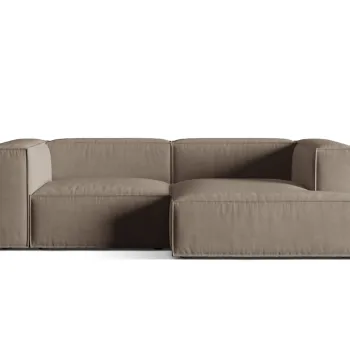 Coltar modular stanga 3 locuri, Nuria-88, Micadoni Home, 252x147x72 cm, catifea, gri beton imagine