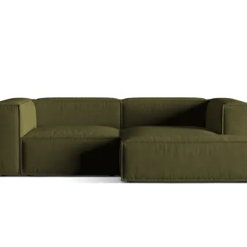 Coltar modular stanga 3 locuri, Nuria-88, Micadoni Home, 252x147x72 cm, catifea, verde moss melange imagine