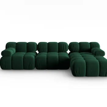 Coltar modular stanga 4 locuri, Bellis-51, Micadoni Home, 282x155x70 cm, catifea, verde bottle imagine