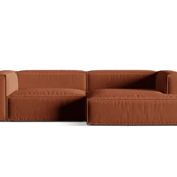 Coltar modular stanga 4 locuri, Nuria-215, Micadoni Home, 292x147x72 cm, tesatura structurata chenille, caramiziu imagine