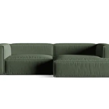 Coltar modular stanga 4 locuri, Nuria-215, Micadoni Home, 292x147x72 cm, tesatura structurata chenille, verde moss imagine