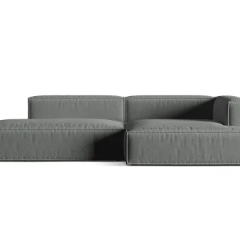 Coltar modular stanga 4 locuri, Nuria-215, Micadoni Home, 312x147x72 cm, tesatura structurata chenille, gri imagine