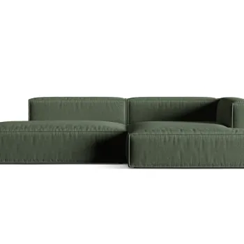 Coltar modular stanga 4 locuri, Nuria-215, Micadoni Home, 312x147x72 cm, tesatura structurata chenille, verde moss imagine