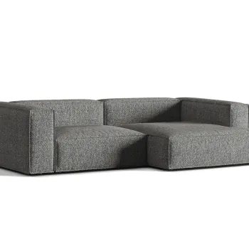 Coltar modular stanga 4 locuri, Nuria-260, Micadoni Home, 292x147x72 cm, tesatura boucle, grafit imagine