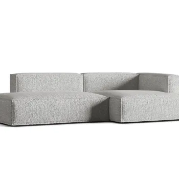 Coltar modular stanga 4 locuri, Nuria-260, Micadoni Home, 312x147x72 cm, tesatura boucle, argintiu imagine