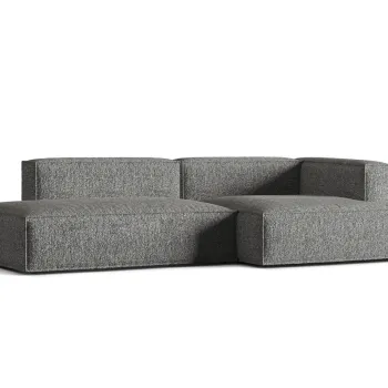 Coltar modular stanga 4 locuri, Nuria-260, Micadoni Home, 312x147x72 cm, tesatura boucle, grafit imagine