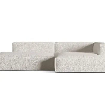 Coltar modular stanga 4 locuri, Nuria-260, Micadoni Home, 312x147x72 cm, tesatura boucle, gri bej melange imagine