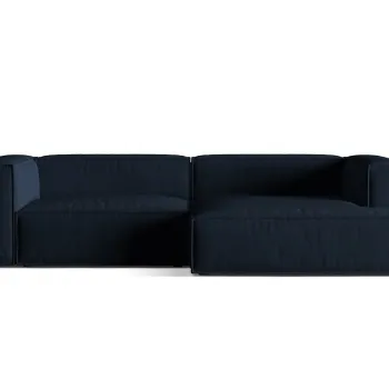 Coltar modular stanga 4 locuri, Nuria-88, Micadoni Home, 292x147x72 cm, catifea, albastru inchis imagine