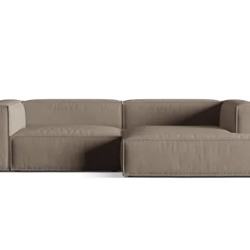 Coltar modular stanga 4 locuri, Nuria-88, Micadoni Home, 292x147x72 cm, catifea, gri beton imagine