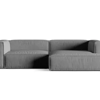 Coltar modular stanga 4 locuri, Nuria-88, Micadoni Home, 292x147x72 cm, catifea, gri imagine