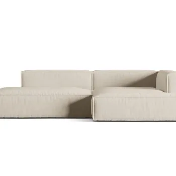 Coltar modular stanga 4 locuri, Nuria-88, Micadoni Home, 312x147x72 cm, catifea, bej imagine