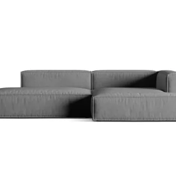 Coltar modular stanga 4 locuri, Nuria-88, Micadoni Home, 312x147x72 cm, catifea, gri imagine