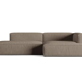 Coltar modular stanga 4 locuri, Nuria-88, Micadoni Home, 312x147x72 cm, catifea, gri beton imagine