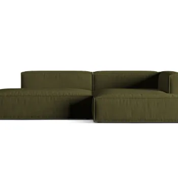 Coltar modular stanga 4 locuri, Nuria-88, Micadoni Home, 312x147x72 cm, catifea, verde moss melange imagine