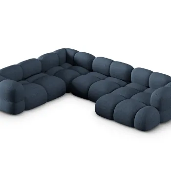 Coltar panoramic dreapta 5 locuri, Loretto, Cosmopolitan Design, 345x250x68 cm, tesatura structurata, albastru inchis imagine