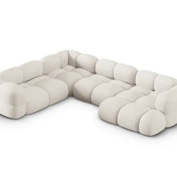 Coltar panoramic dreapta 5 locuri, Loretto, Cosmopolitan Design, 345x250x68 cm, tesatura structurata, bej imagine