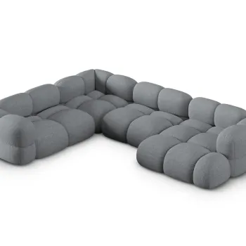 Coltar panoramic dreapta 5 locuri, Loretto, Cosmopolitan Design, 345x250x68 cm, tesatura structurata, gri imagine