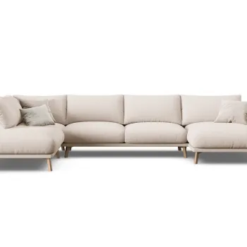 Coltar panoramic dreapta 6 locuri, Naomi, Micadoni Home, 365x235x75 cm, tesatura structurata, bej imagine