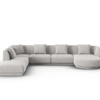 Coltar panoramic dreapta 6 locuri, Tulum, Cosmopolitan Design, 330x255x70 cm, tesatura chenille, gri deschis imagine