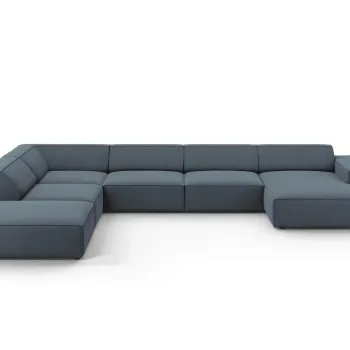 Coltar panoramic dreapta 7 locuri, Jodie, Micadoni Home, BL, 364x262x70 cm, poliester, albastru imagine