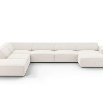 Coltar panoramic dreapta 7 locuri, Jodie, Micadoni Home, BL, 364x262x70 cm, poliester, bej deschis imagine