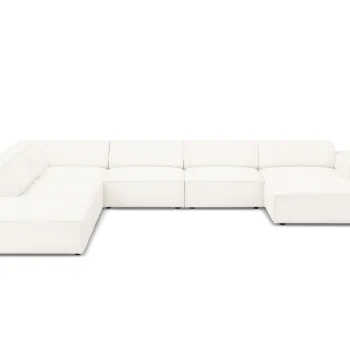 Coltar panoramic dreapta 7 locuri, Jodie, Micadoni Home, BL, 364x262x70 cm, poliester Boucle, bej imagine