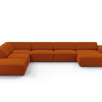 Coltar panoramic dreapta 7 locuri, Jodie, Micadoni Home, BL, 364x262x70 cm, poliester, caramiziu imagine