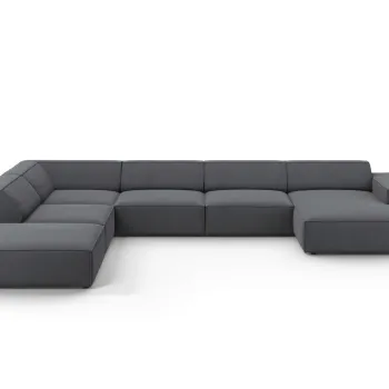 Coltar panoramic dreapta 7 locuri, Jodie, Micadoni Home, BL, 364x262x70 cm, poliester, gri inchis imagine