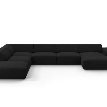 Coltar panoramic dreapta 7 locuri, Jodie, Micadoni Home, BL, 364x262x70 cm, poliester, negru imagine