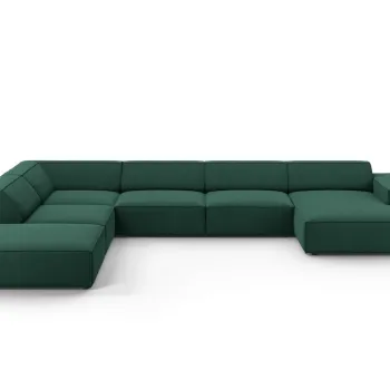 Coltar panoramic dreapta 7 locuri, Jodie, Micadoni Home, BL, 364x262x70 cm, poliester, verde imagine