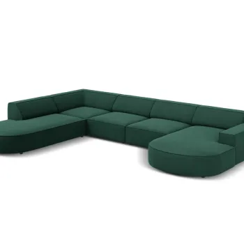 Coltar panoramic dreapta 7 locuri, Jodie, Micadoni Home, BL, forma rotunjita, 364x262x70 cm, poliester, verde imagine