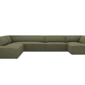 Coltar panoramic dreapta 7 locuri, Ruby, Micadoni Home, BL, 366x273x69 cm, velur, verde imagine