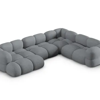 Coltar panoramic stanga 5 locuri, Loretto, Cosmopolitan Design, 345x250x68 cm, tesatura structurata, gri imagine