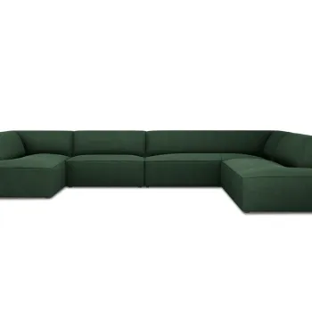 Coltar panoramic stanga 7 locuri, Ruby, Micadoni Home, BL, 366x273x69 cm, poliester, verde imagine