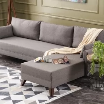 Coltar pe stanga Bella, Balcab Home, 275x81x85 cm, lemn, maro imagine