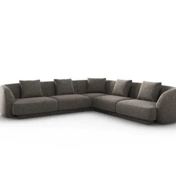 Coltar reversibil 5 locuri, Tulum, Cosmopolitan Design, 255x255x70 cm, tesatura chenille, gri imagine