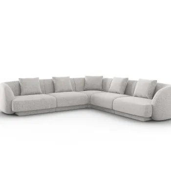 Coltar reversibil 5 locuri, Tulum, Cosmopolitan Design, 255x255x70 cm, tesatura chenille, gri deschis imagine