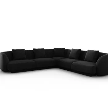 Coltar reversibil 5 locuri, Tulum, Cosmopolitan Design, 255x255x70 cm, tesatura chenille, negru imagine