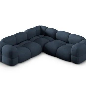 Coltar simetric 4 locuri, Loretto, Cosmopolitan Design, 250x250x68 cm, tesatura structurata, albastru inchis imagine