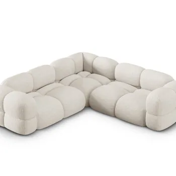 Coltar simetric 4 locuri, Loretto, Cosmopolitan Design, 250x250x68 cm, tesatura structurata, bej imagine