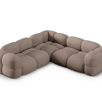 Coltar simetric 4 locuri, Loretto, Cosmopolitan Design, 250x250x68 cm, tesatura structurata, cappuccino imagine