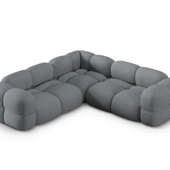 Coltar simetric 4 locuri, Loretto, Cosmopolitan Design, 250x250x68 cm, tesatura structurata, gri imagine