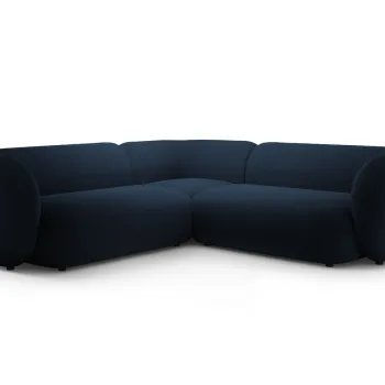 Coltar simetric 5 locuri, Kate, Micadoni, 252x252x76 cm, catifea, albastru regal imagine