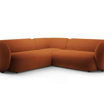 Coltar simetric 5 locuri, Kate, Micadoni, 252x252x76 cm, catifea, teracota imagine